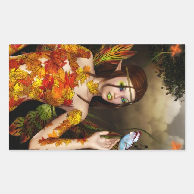Autumnal Fae Rectangle Stickers (Front)