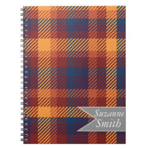 Autumnal Fall Hues Plaid Pattern Notebook