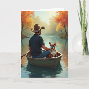 Autumnal Fathers Day Boat Card