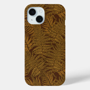 Autumnal fern on brown iPhone 15 case