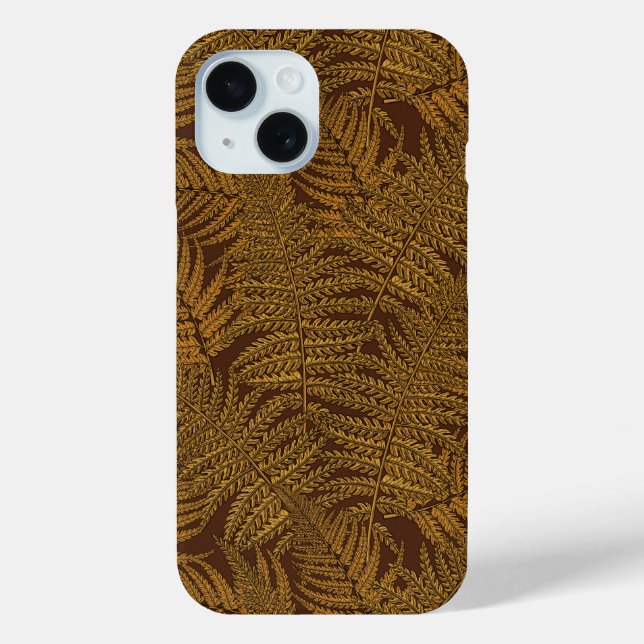 Autumnal fern on brown Case-Mate iPhone case (Back)