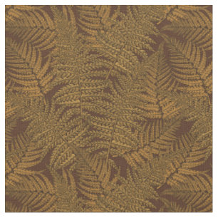 Autumnal fern on brown fabric
