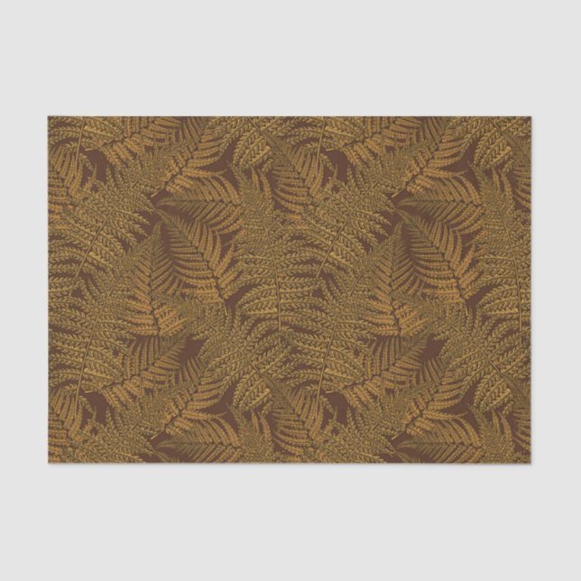 Autumnal fern on brown tissue paper (Front)