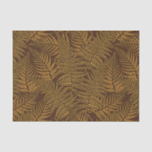 Autumnal fern on brown tissue paper