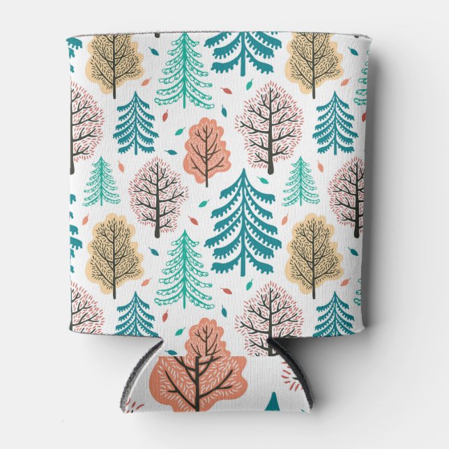 Autumnal Forest: Enchanted Seamless Scene. Can Cooler (Front)