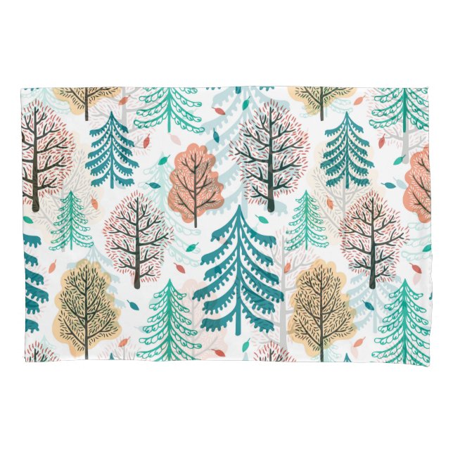 Autumnal Forest: Enchanted Seamless Scene. Pillowcase (Front)