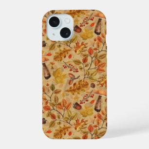 Autumnal forest on ochre iPhone 15 case