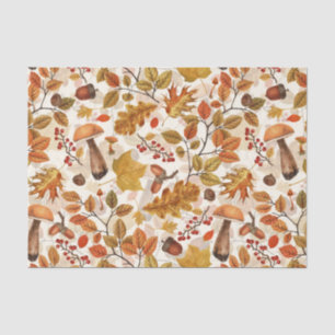 Autumnal forest on off white tissue paper
