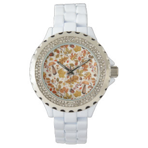 Autumnal forest on off white watch