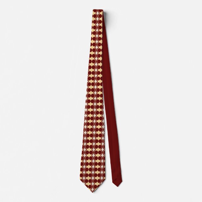 Autumnal Geometry: Crimson Canopy Tie (Front)