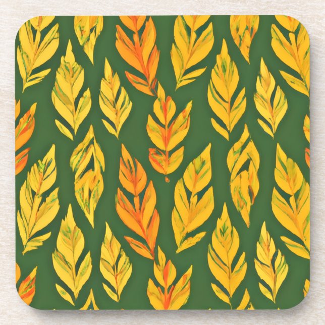 Autumnal Leaf Symphony Coaster (Front)