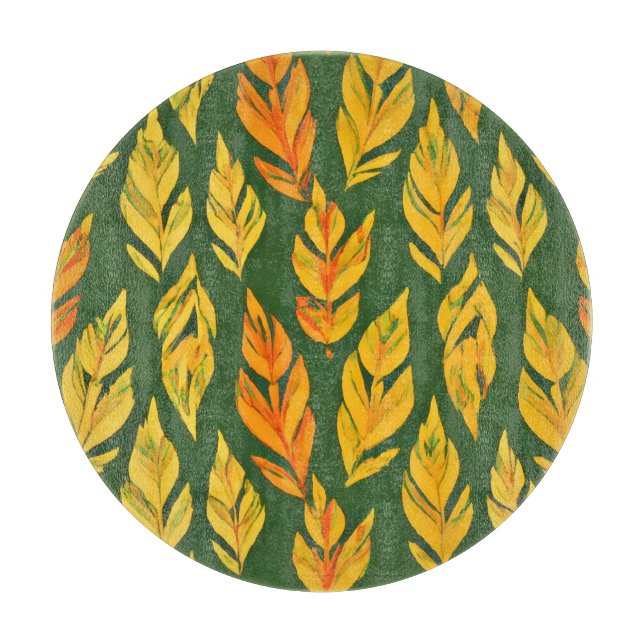 Autumnal Leaf Symphony Cutting Board (Front)