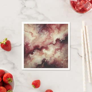 Autumnal Marble Harvest Wine Découpage Napkins