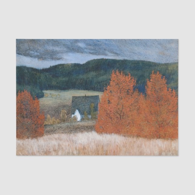 Autumnal Mood by Jamtland by Helmer Osslund Tissue Paper (Front)