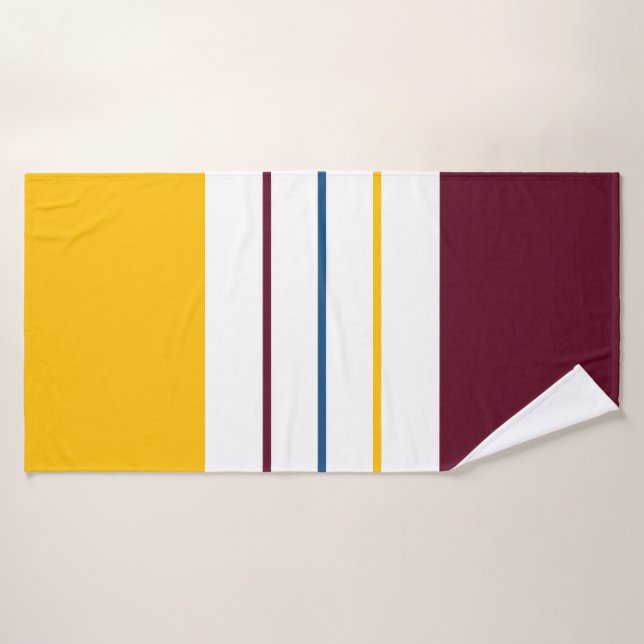 Autumnal Mulberry Amber Stripes Bath Towel (Bath Towel)