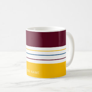 Autumnal Mulberry Amber Stripes Coffee Mug