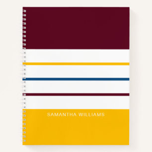 Autumnal Mulberry Amber Stripes Notebook