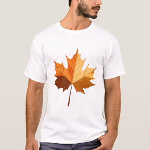 Autumnal Orange and Gold Maple Leaf T-Shirt