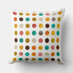 Autumnal polka dots cushion