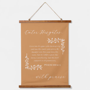 Autumnal Scripture-themed Wood Wall Tapestry