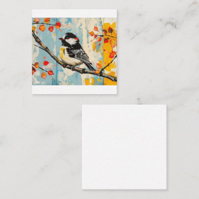 Autumnal Serenade with Chickadee Bird Card (Front/Back)