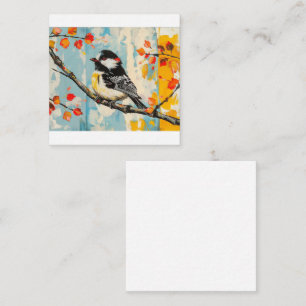 Autumnal Serenade with Chickadee Bird Card
