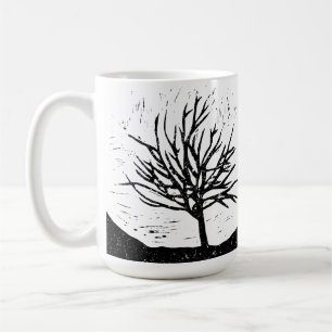 Autumnal Tree Lino Print Classic Mug