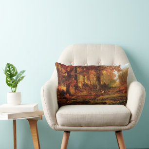 Autumnal Trees in Cresheim Glen (Philadelphia) Lumbar Cushion