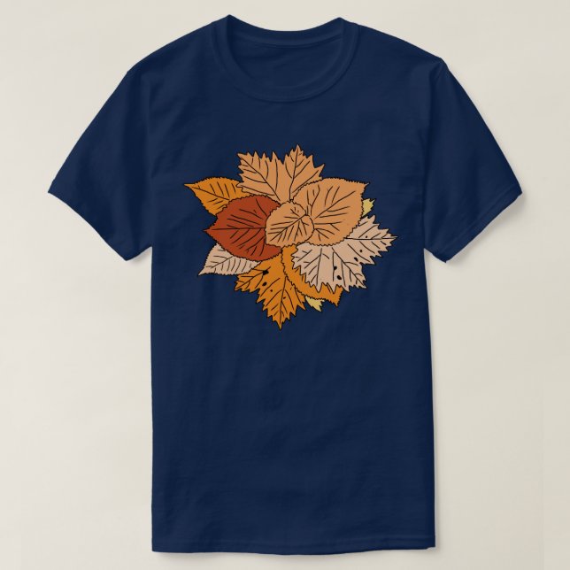 AutumnFall dried fallen leaves seasonal drawing T-Shirt (Design Front)