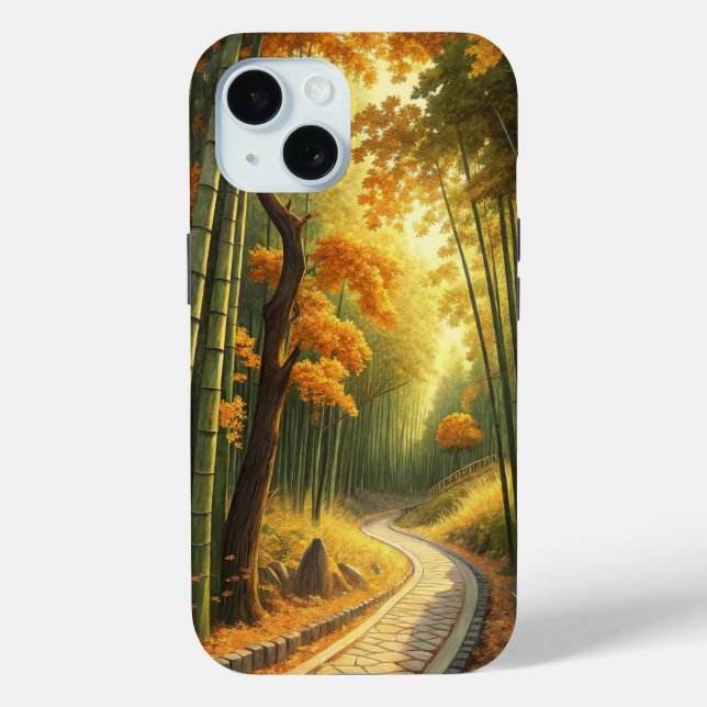 Autumn's Bamboo Path: Where Maple Meets Zen Case-Mate iPhone Case (Back)