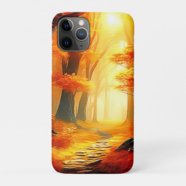 Autumn's Embrace: Fiery Forest Path Case-Mate iPhone Case (Back)