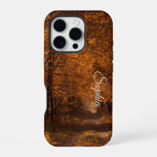 Autumn's Embrace – Tranquil Forest Path Fine Art P iPhone 16 Pro Case