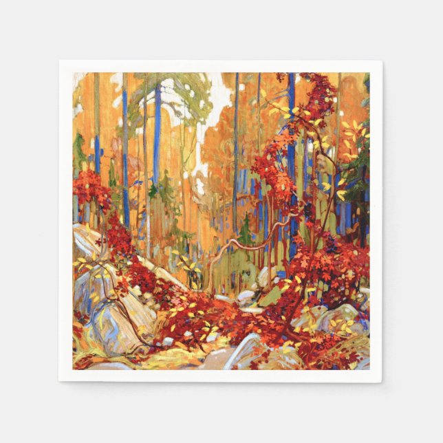 Autumn's Garland by Tom Thomson Napkin (Front)