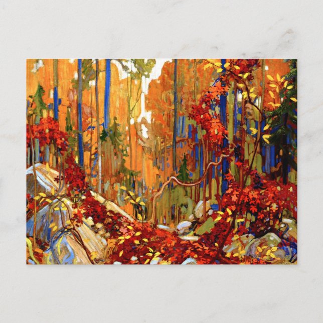 Autumn's Garland, Colorful Landscape Painting Postcard (Front)