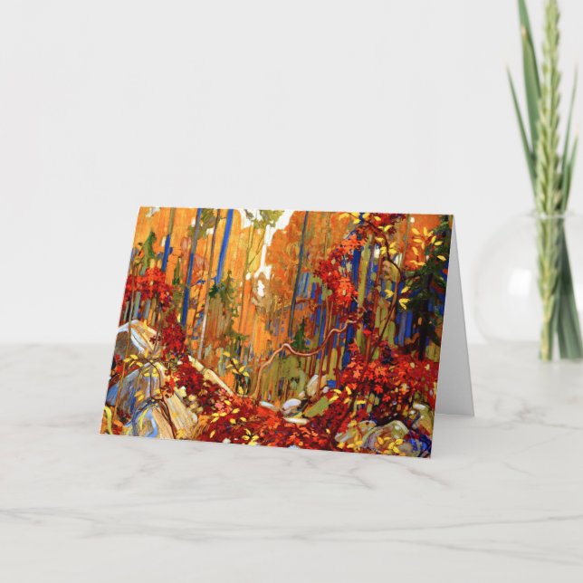 Autumn's Garland, Colourful Landscape Painting Card (Front)