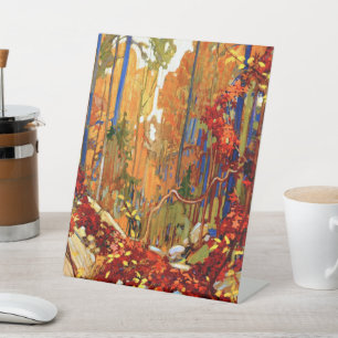 Autumn's Garland, Colourful Painting, Pedestal Sign