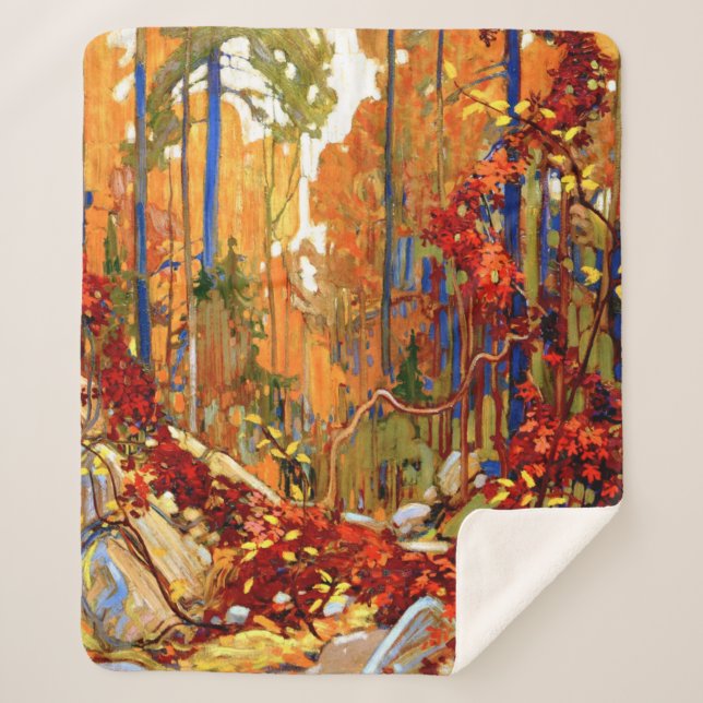 Autumn's Garland, famous painting, Sherpa Blanket (Front)