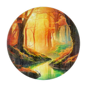Autumn's Golden Whisper Cutting Board