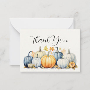 Autumn's Gratitude Colourful Pumpkin Thank You Card