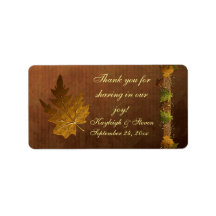Autumn's Song Wedding Favour Stickers