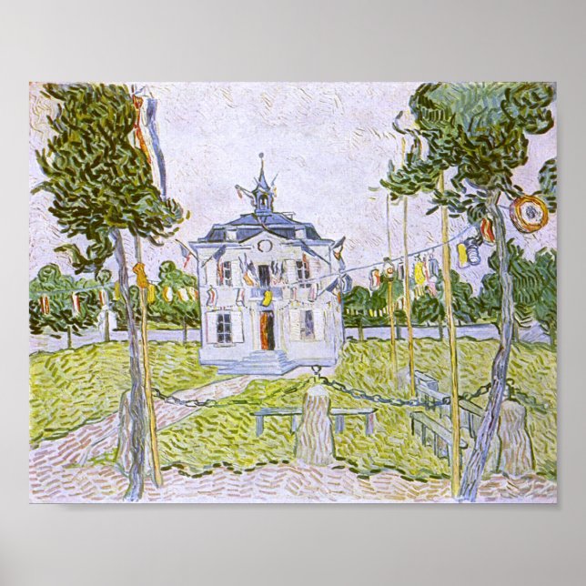 Auvers Town Hall 14 July 1890, Vincent van Gogh Poster (Front)