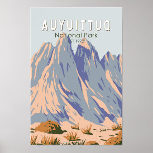Auyuittuq National Park Canada Travel Vintage  Poster