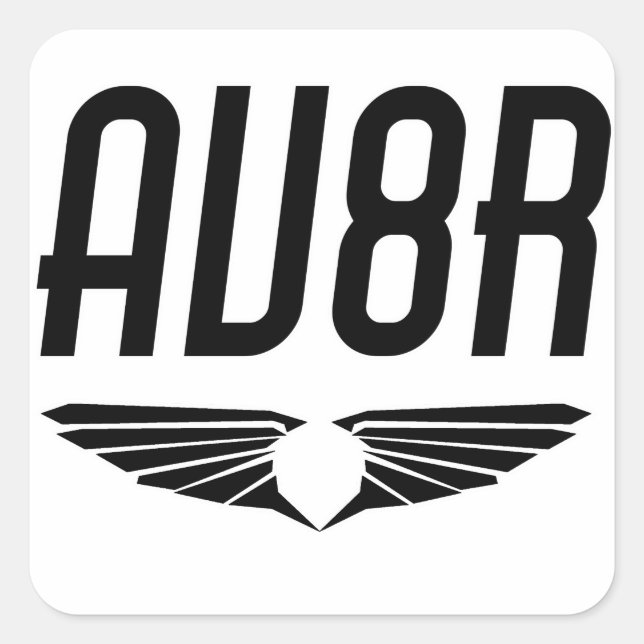 AV8R - Aviators & Pilots Wing Design Square Sticker (Front)