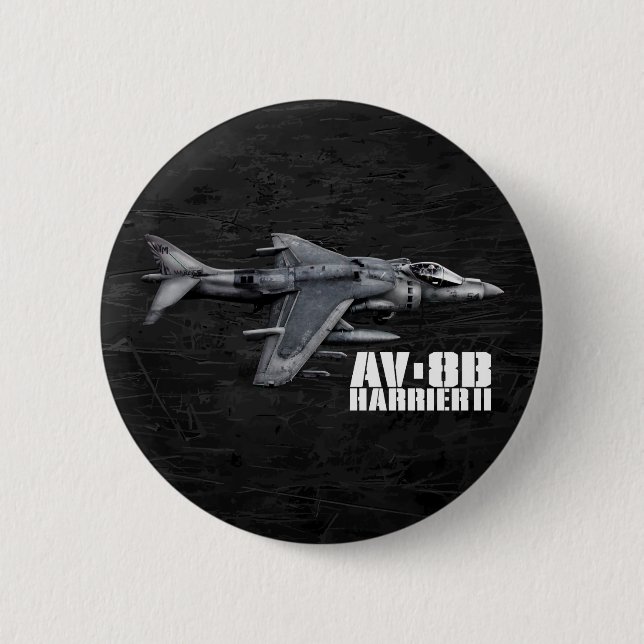 AV-8B Harrier II 6 Cm Round Badge (Front)