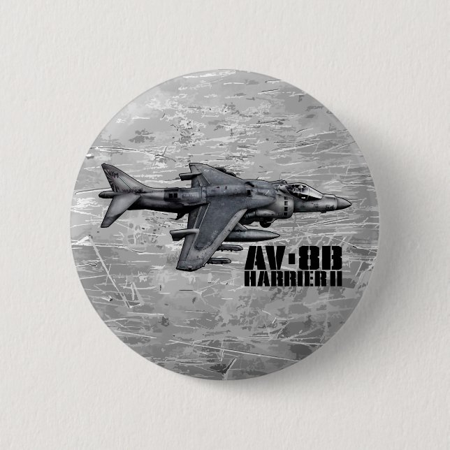 AV-8B Harrier II 6 Cm Round Badge (Front)