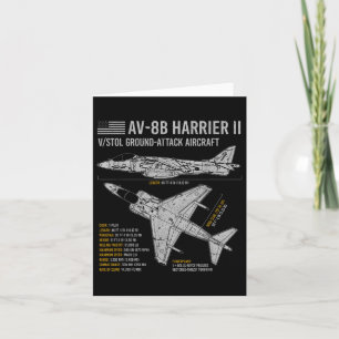 Av-8b Harrier Ii Aircraft War Plane Aeroplane Blue Card