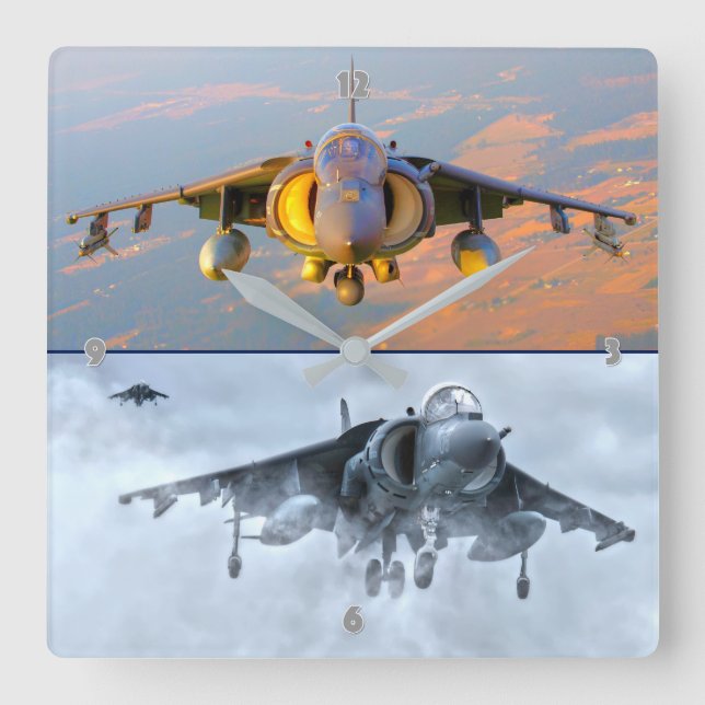AV-8B HARRIER II SQUARE WALL CLOCK (Front)