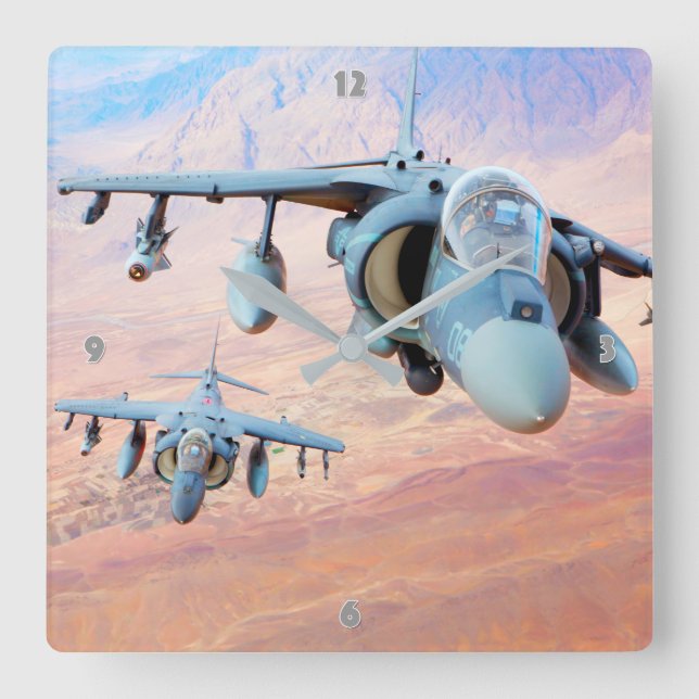 AV-8B HARRIER II SQUARE WALL CLOCK (Front)
