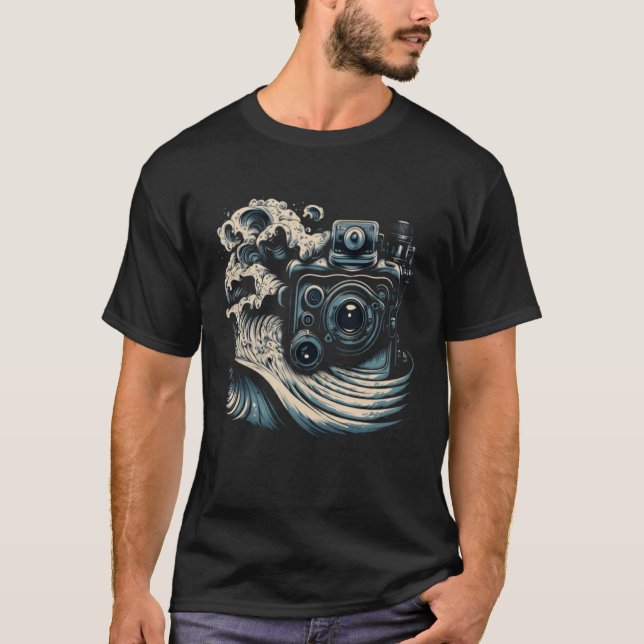 AV Technician Sound Waves Camera Audio Visual Tech T-Shirt (Front)