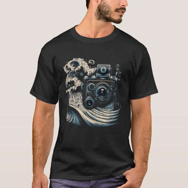 AV Technician Sound Waves Camera Audio Visual Tech T-Shirt (Front)